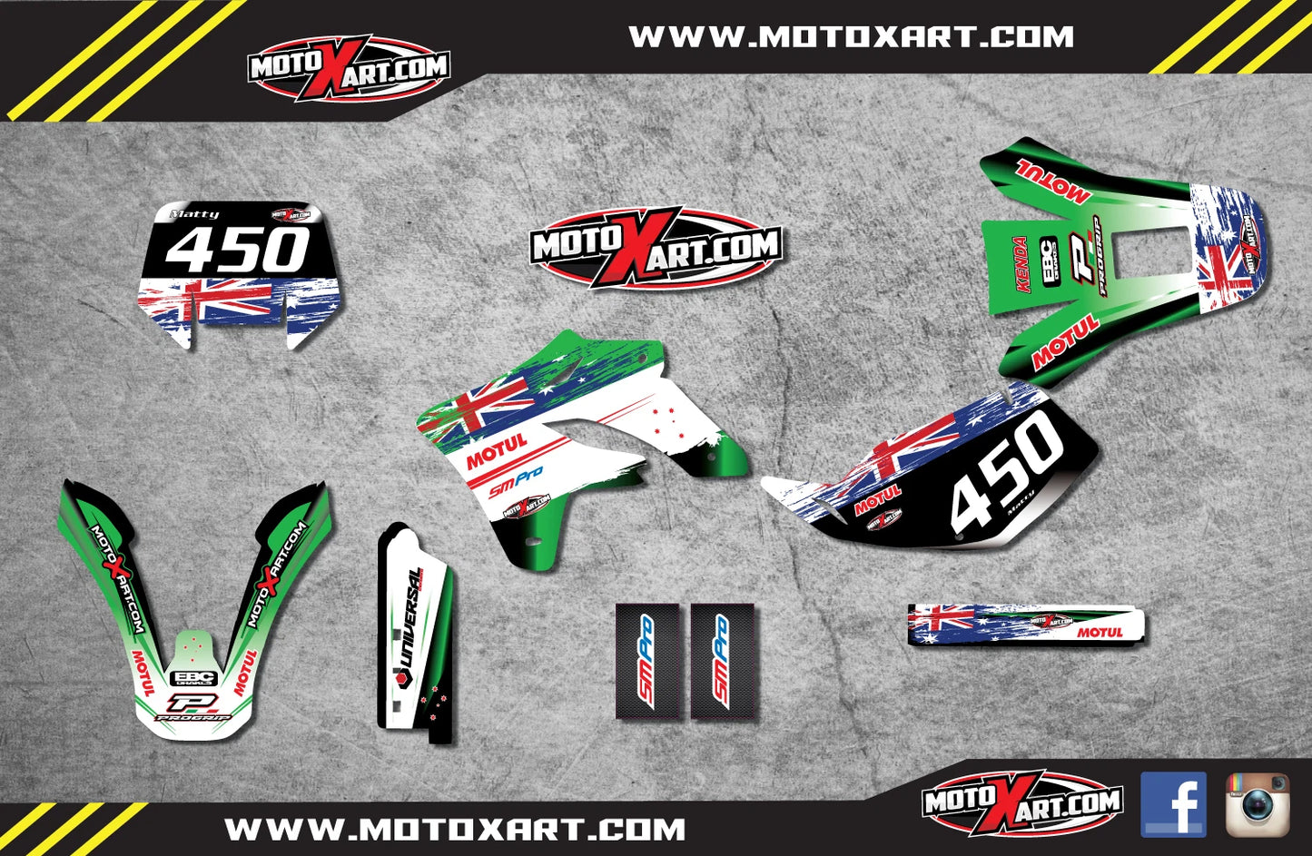 Full Custom Graphics for Kawasaki KLX 250 (2005-2007)