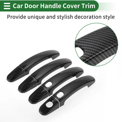 Smart Car Door Handle Cover Trim for Ford Focus 2012-2018 Carbon Fiber Black