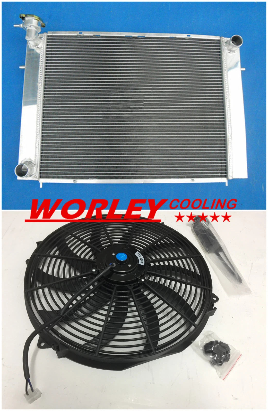 3 Core Aluminum Radiator & 16" Fan for Holden Commodore (1988-1997)