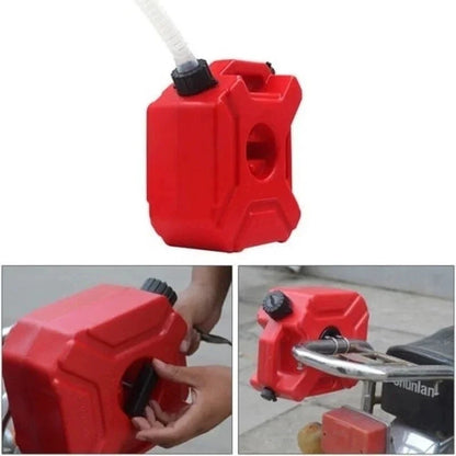 5L Red Jerry Can Fuel Tank for Car Motorcycle - Lock & Key