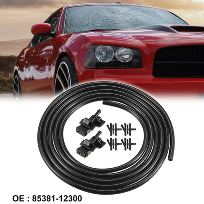2 x Windshield Washer Nozzles & 2.5m Hose Kit for Toyota Corolla, Camry