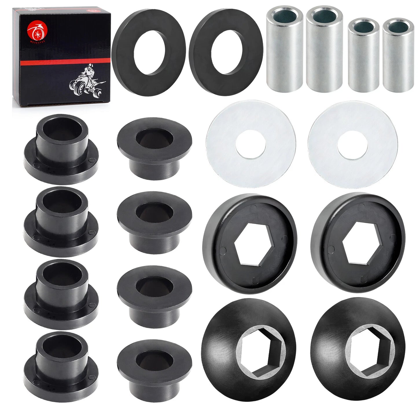 Front & Rear Shock Pivot Ball Bushings Sleeve for Polaris Ranger 500 (1998-2022)