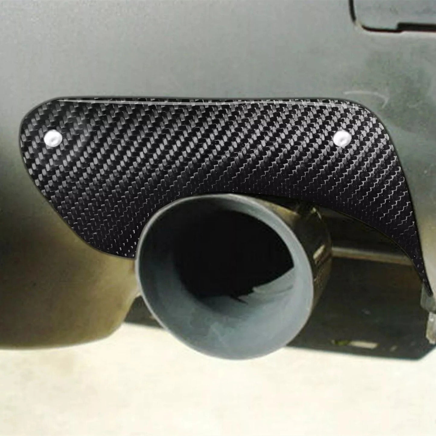 2 x Carbon Fiber Rear Exhaust Pipe Covers for Mitsubishi Lancer X EVO (08-15)