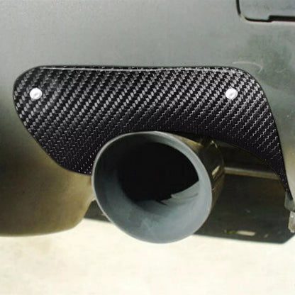 2 x Carbon Fiber Rear Exhaust Pipe Covers for Mitsubishi Lancer X EVO (08-15)