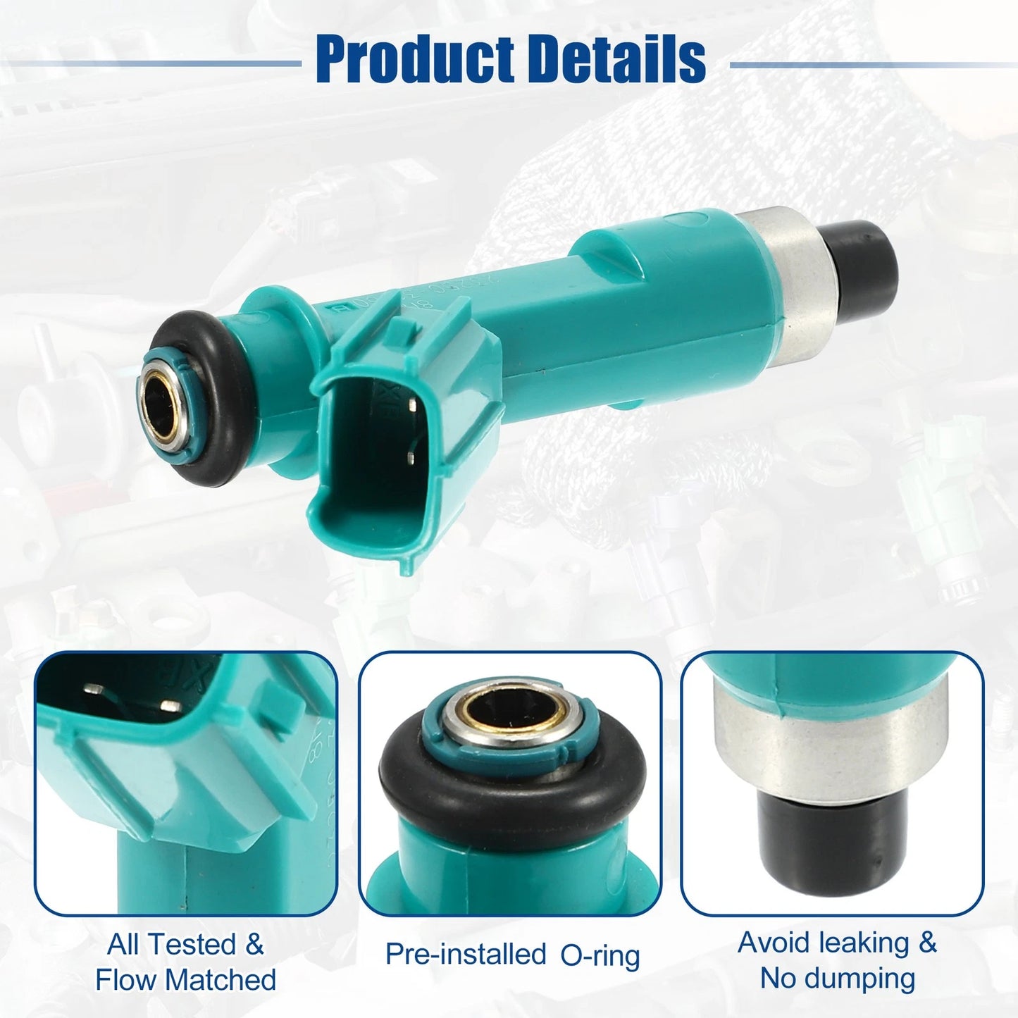 6Pcs Car Fuel Injector Nozzle for Toyota Tacoma 4.0L V6 (2005–2015)
