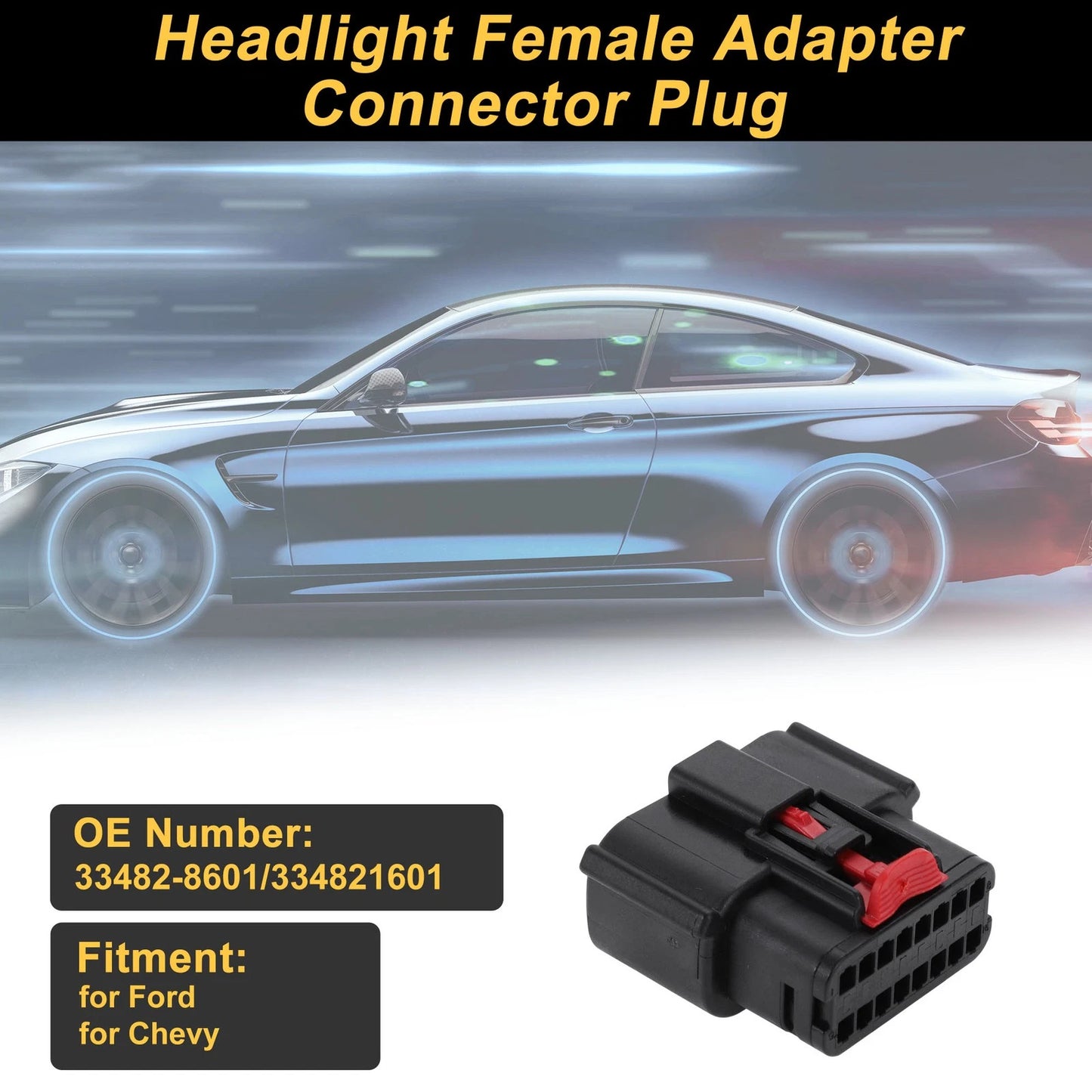 16 Pins Headlight Connector Plug for Ford (No.33482-8601)