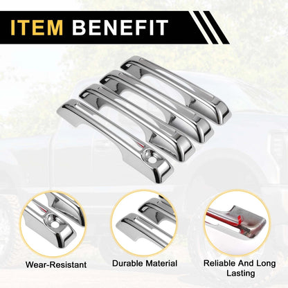 Car Door Handle Protector Set for Ford Maverick (2022-2023) Silver Tone
