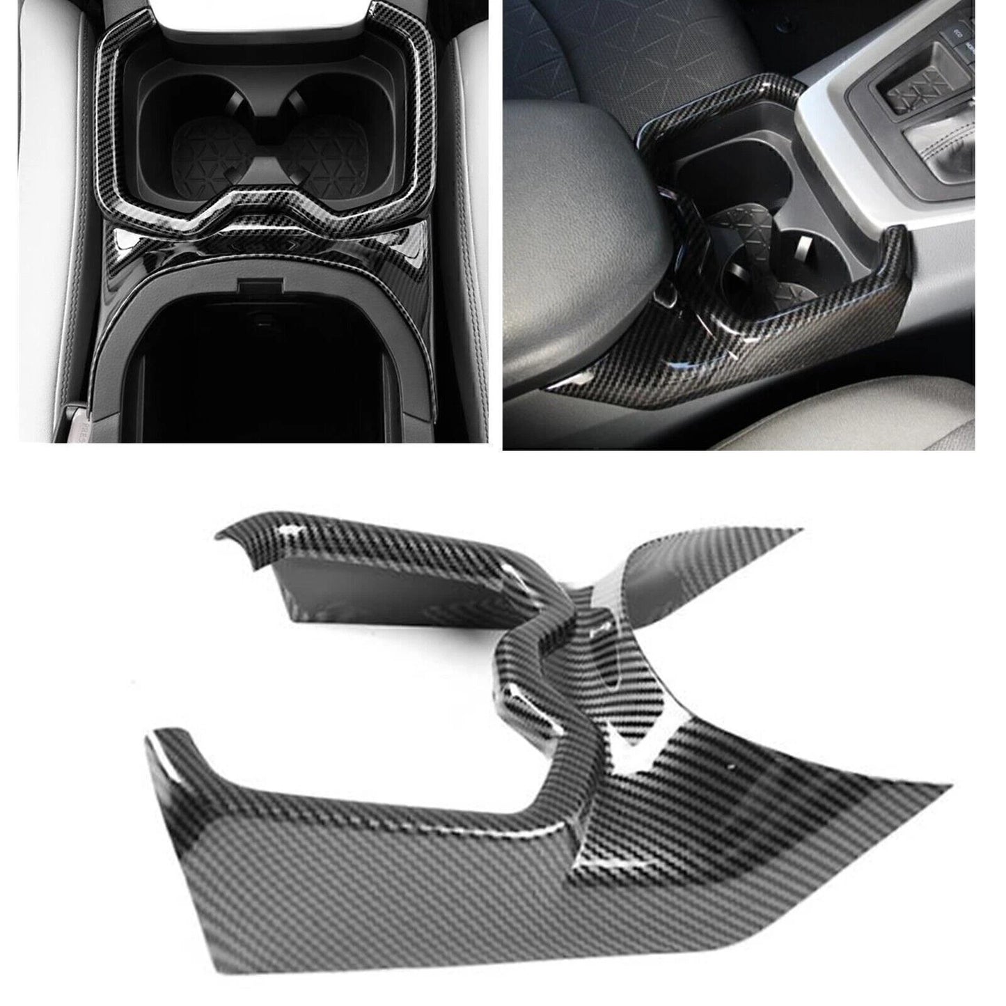 1x Carbon Fiber Water Cup Holder Trim for Toyota Rav4 (2019-2023)
