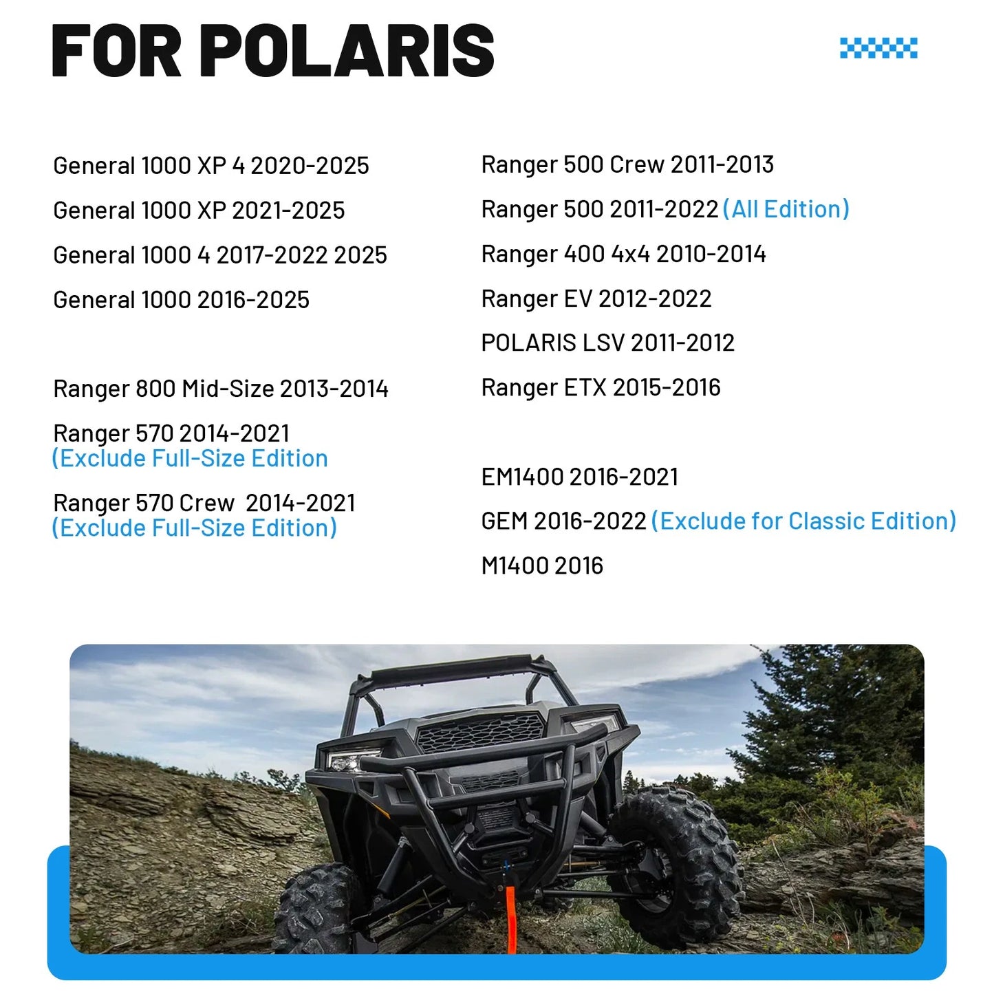 Tailgate Cable for Polaris General 1000/4, XP 1000/4, 2016-2023