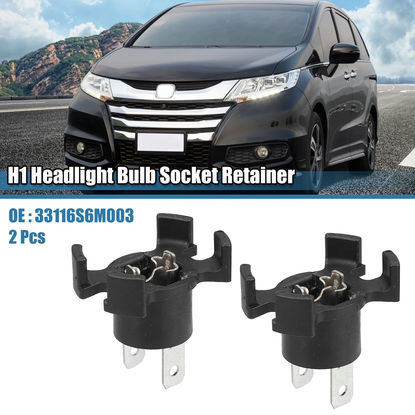 Headlight Bulb Socket Retainer Holder Adapter for Honda Odyssey (2005-2010) 2 x