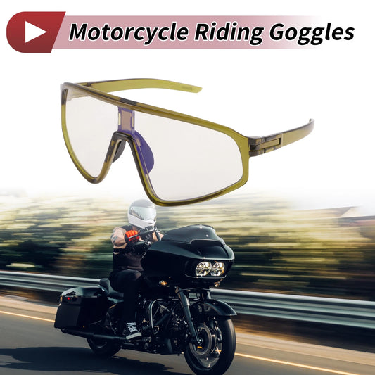 1 Pc Motorcycle Riding Goggles Light Gray Lens Yellow Green Frame for Make Model