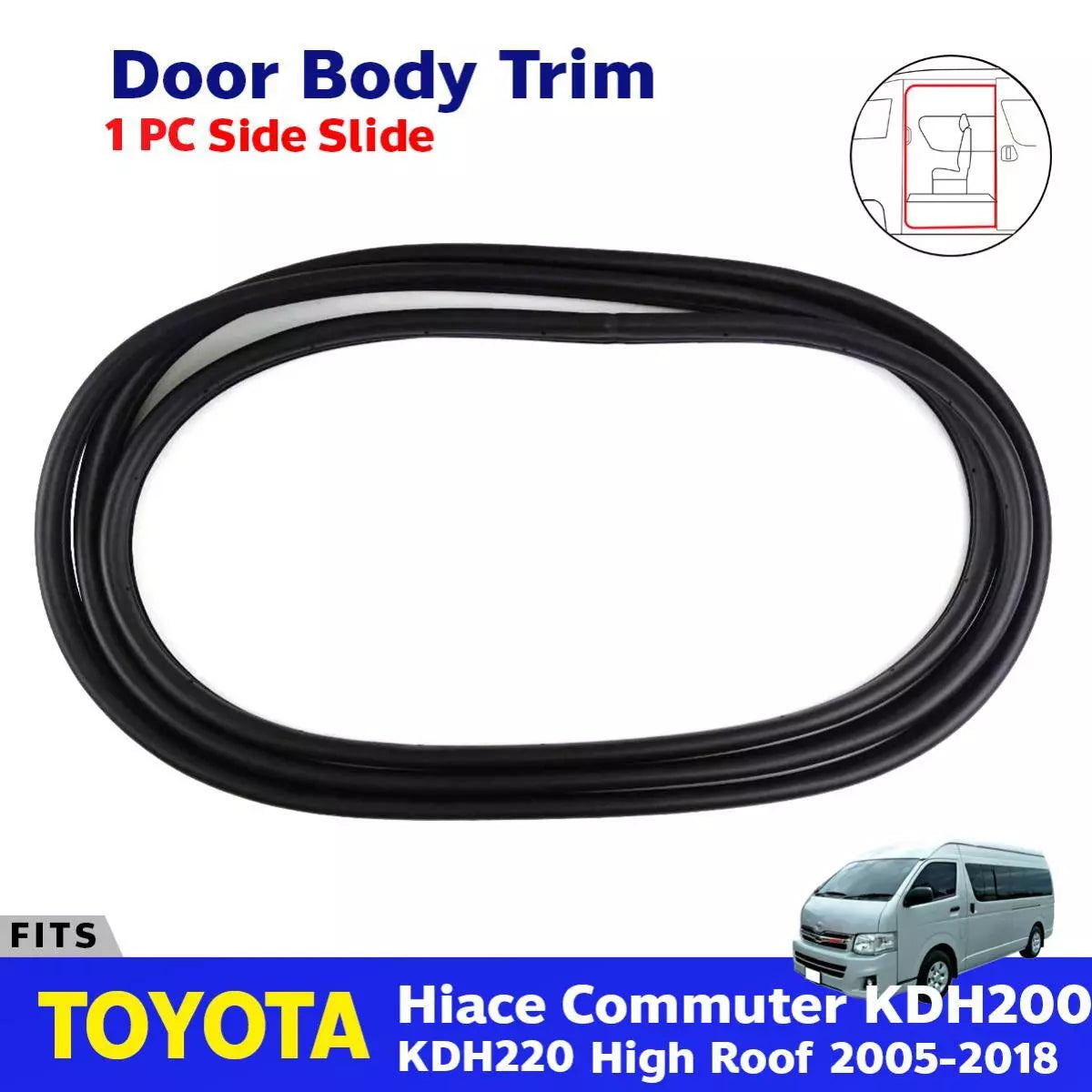 Door Trim Side Slide High Roof Fits Toyota Hiace Commuter KDH220 2005-18 D06