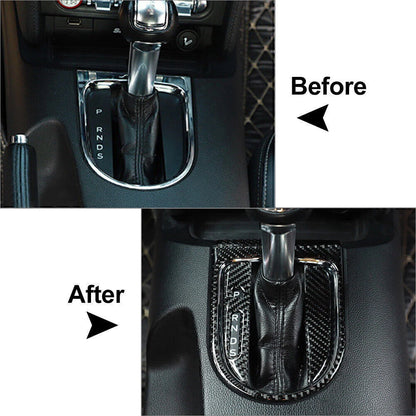Carbon Fiber Interior Gear Shift Panel Cover for Ford Mustang (2015-2019)