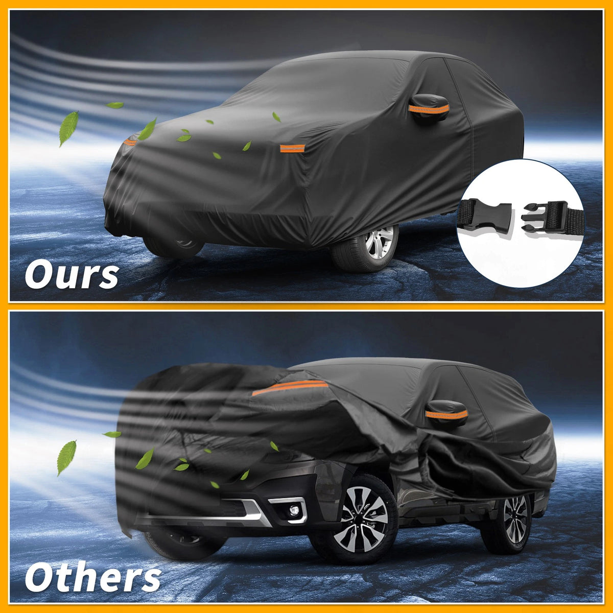 Waterproof Car Cover for Subaru Outback Black 190T-PU