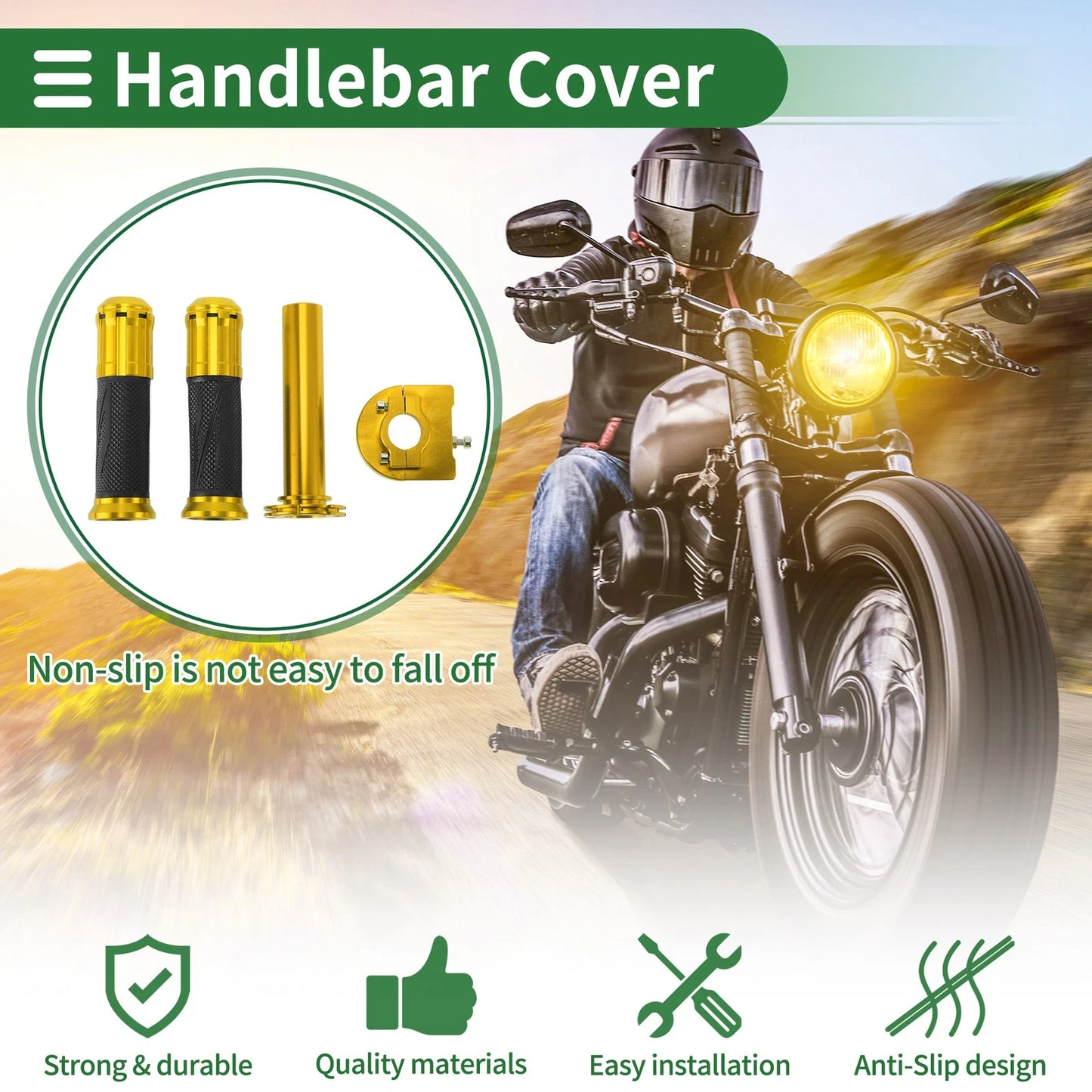 Hand Grips Cover Kit Zigzag Stripes / 7/8" 22mm for Motorcycle