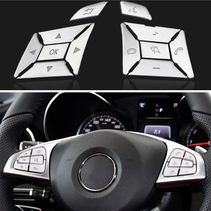 Chrome Steering Wheel Button Cover Trim for Mercedes E-Class W204 (2012–2016)