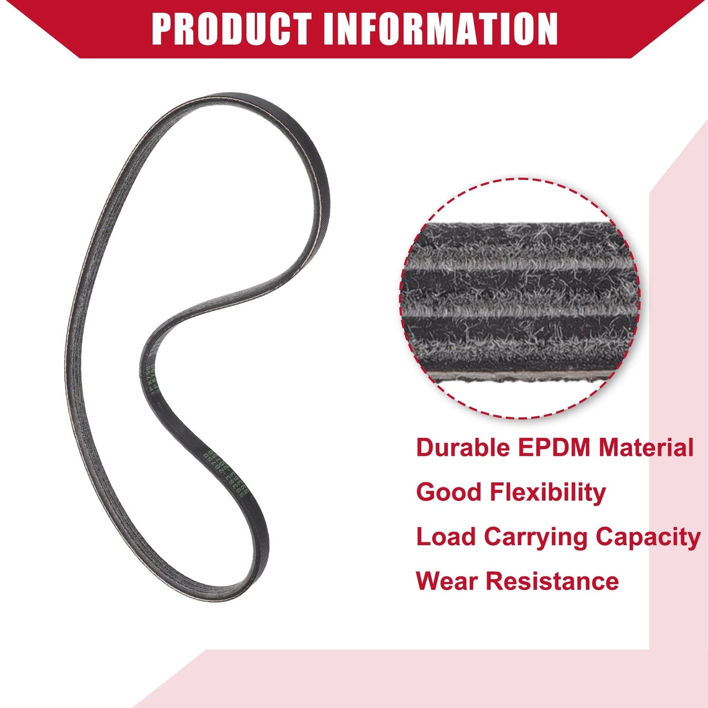Serpentine Belt for Toyota Camry 1992 DLX LE SE XLE 2.2L (1992) 2 x Pieces