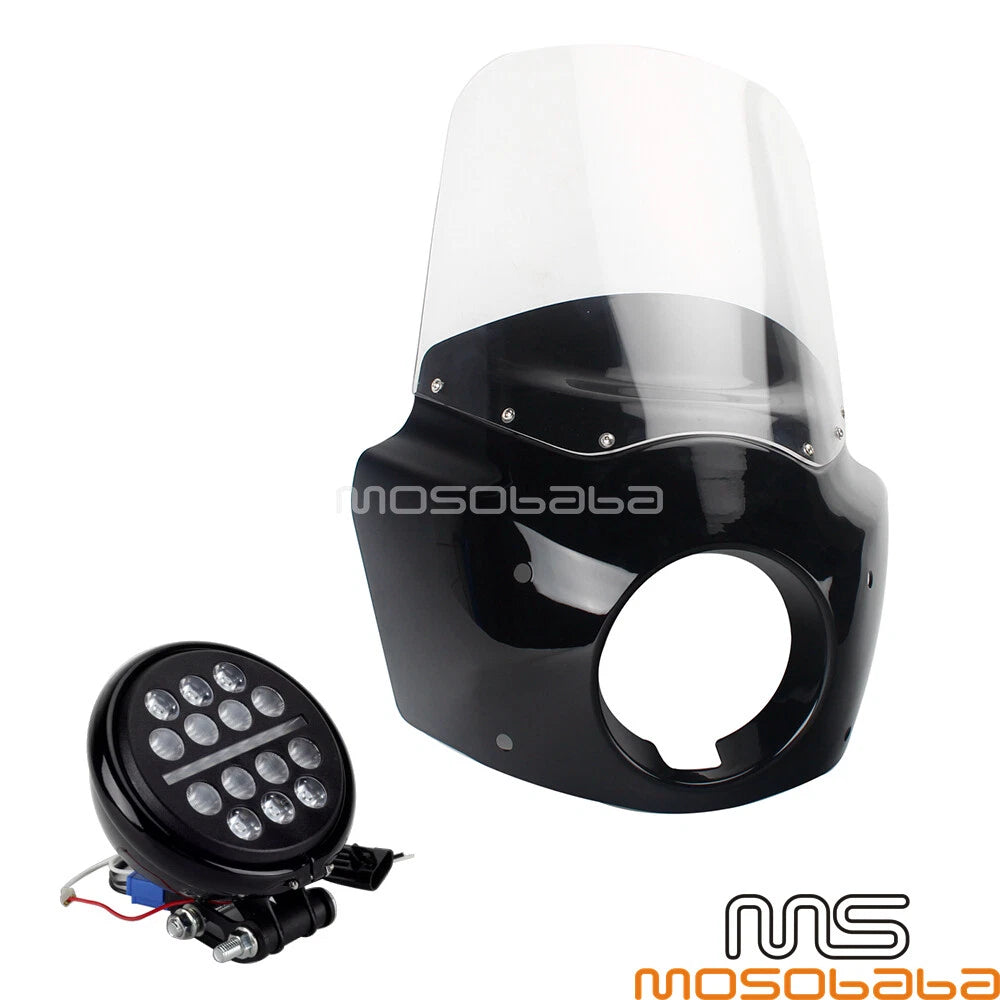 Front Fairing Windshield LED Hi/Low Headlight for Softail Low Rider S (20-23)