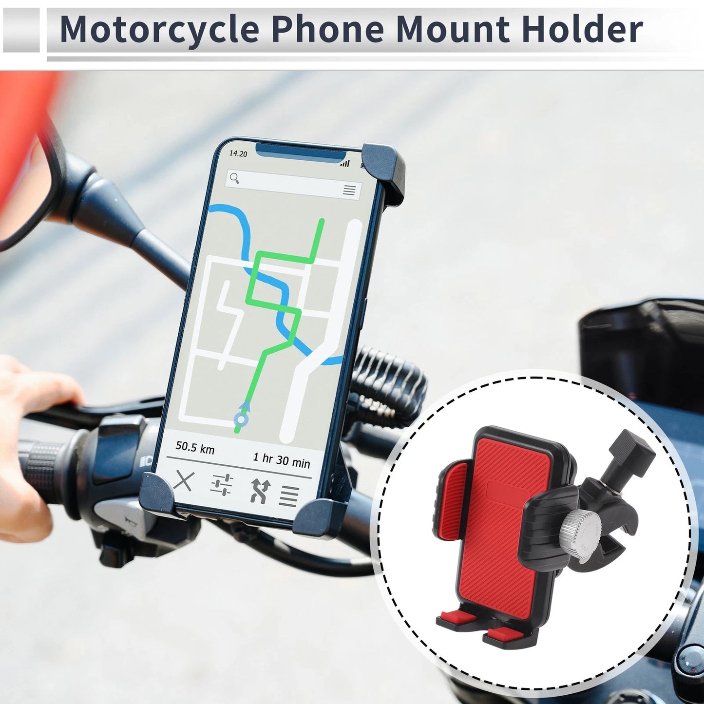 Phone Mount Holder 4.7-7.2" for Motorcycle