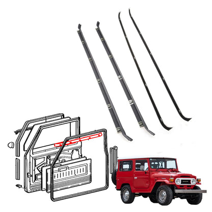 Door Glass Weatherstrip for Toyota Land Cruiser BJ40 FJ43 HJ47 1974-1984