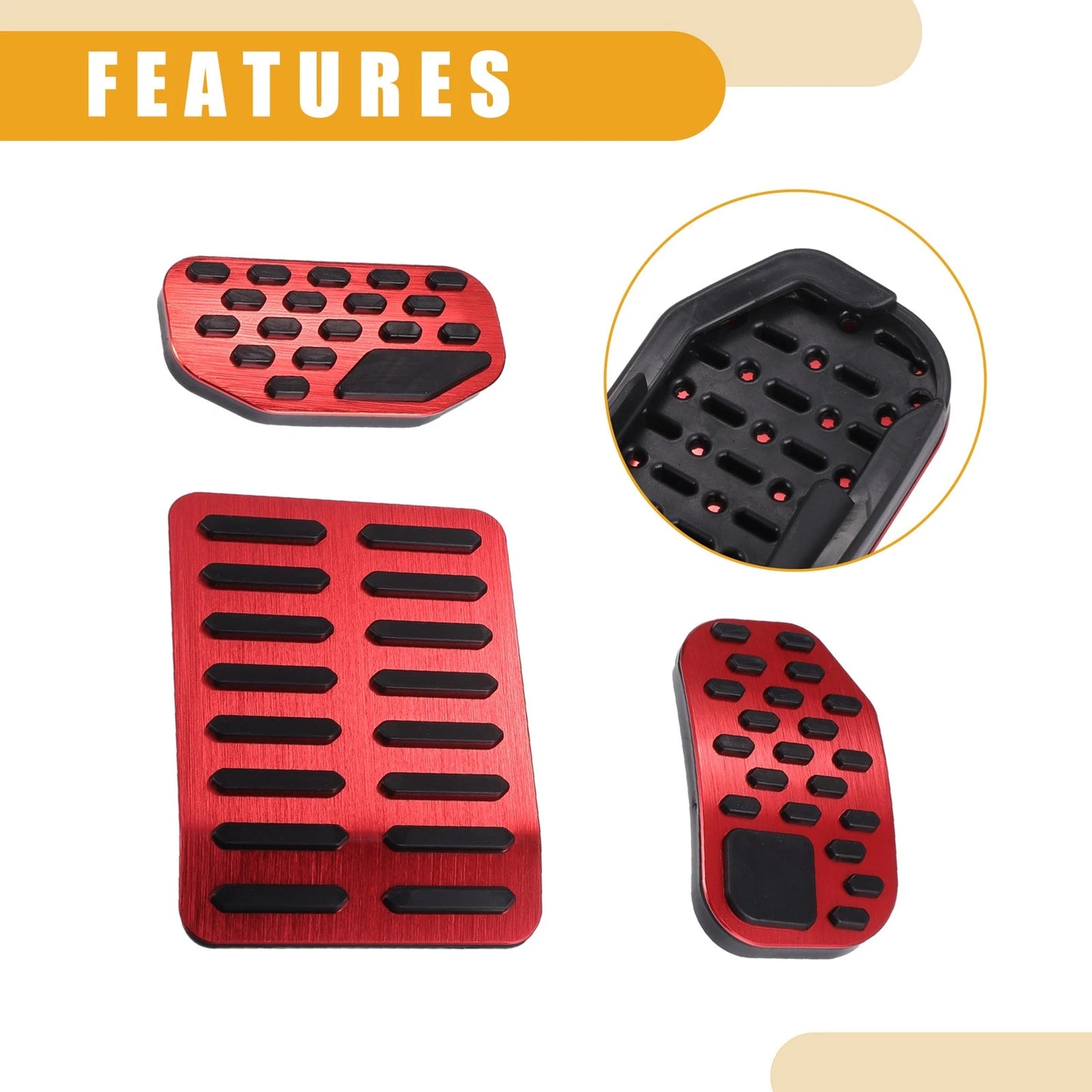 Brake Gas Accelerator Pedal Pads Cover for Ford F-150 (2021-2023)