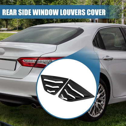 1 Pair Rear Side Window Louvers Carbon Fiber Pattern Black for Toyota Camry