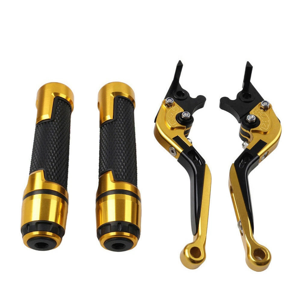 Gold Extendable Brake Clutch Levers Grip Set for Kawasaki Z650 Z900 (2017-2023)