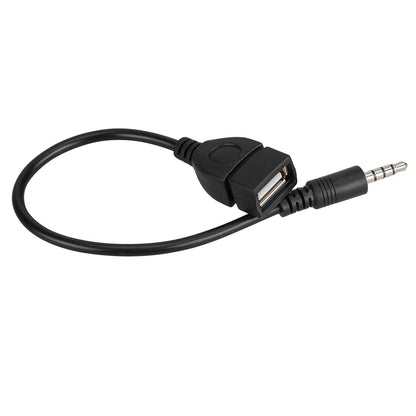 AUX Jack 3.5mm Male to USB 2.0 Type A Female OTG Converter Cable for Car