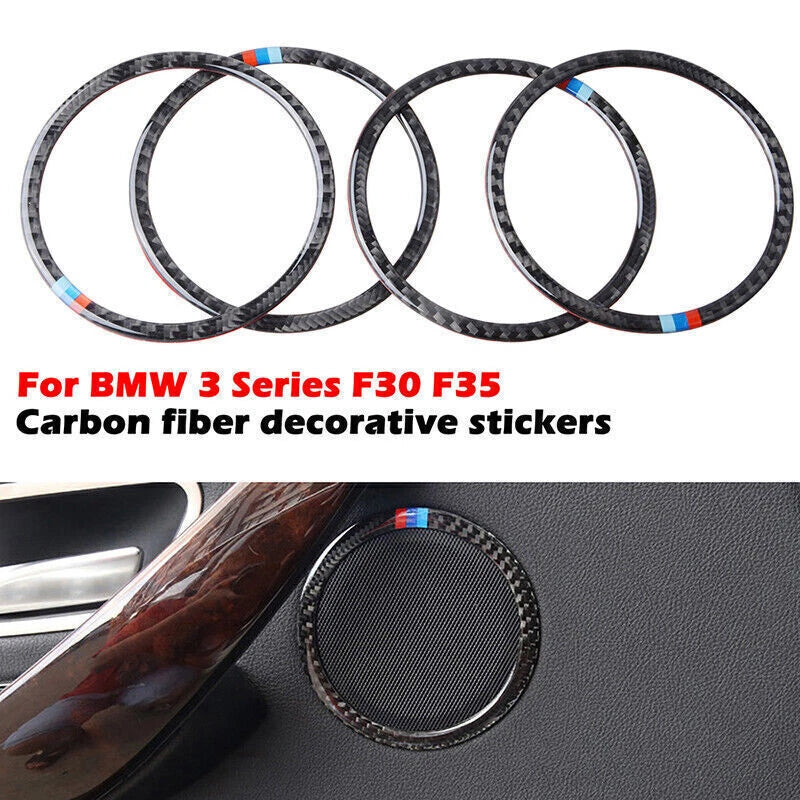 Carbon Fiber Interior Door Speaker Ring Trim for BMW F30 F31 F32 (2012-2019)