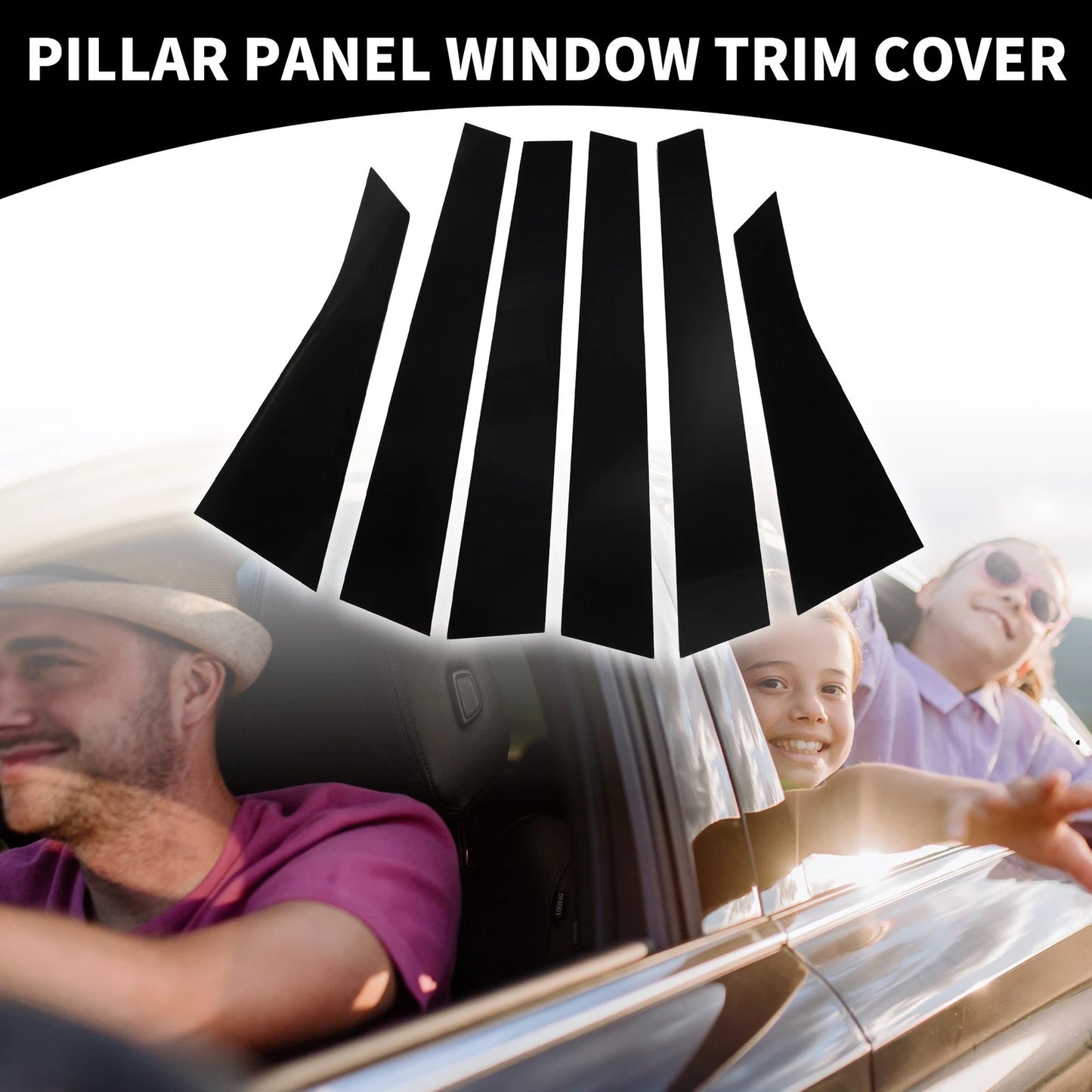 6 x Car Pillar Window Trim Covers for Chevrolet Impala (2006 - 2013)