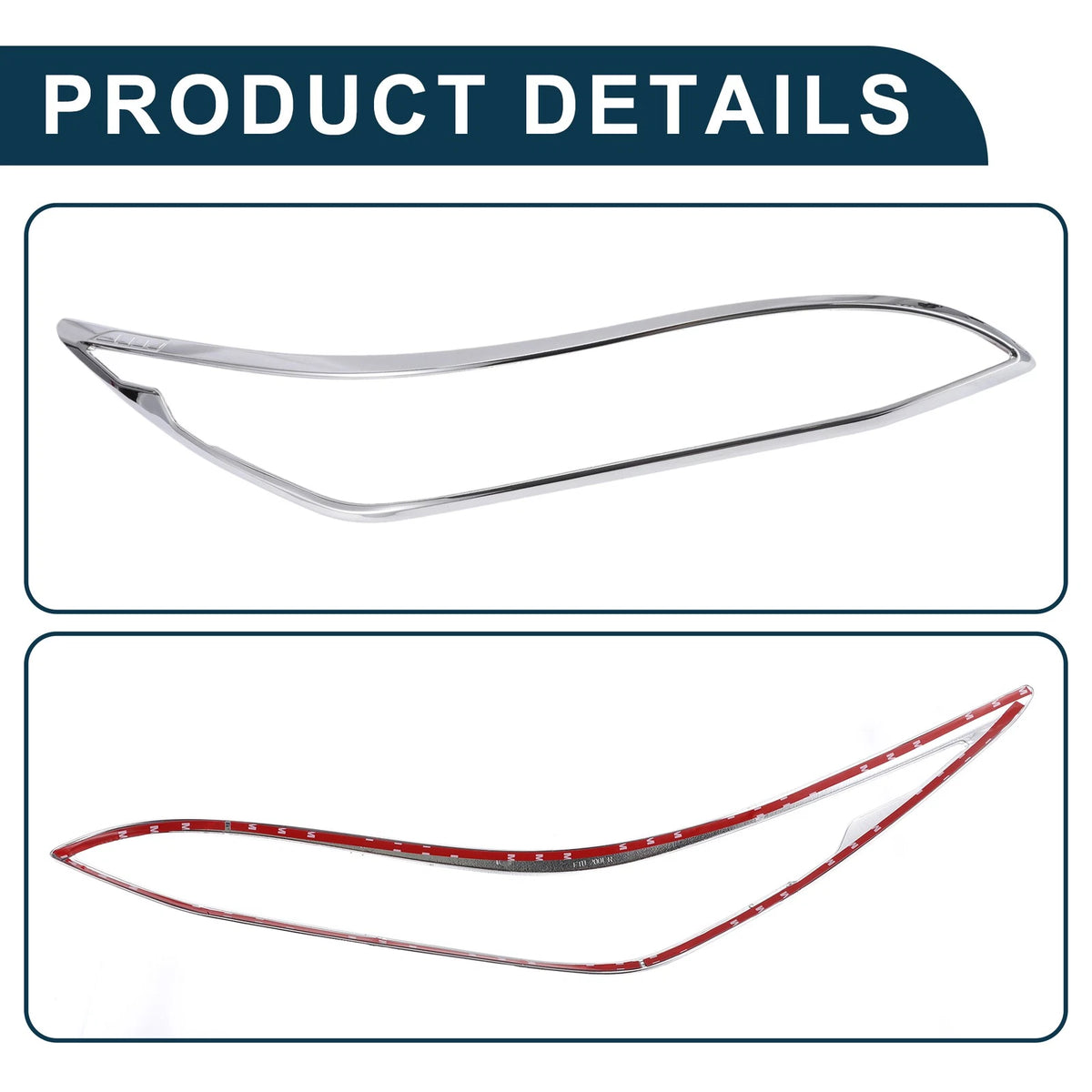 Front Headlight Trim Bezel  for Toyota Fortuner (2020-2022) Silver Tone