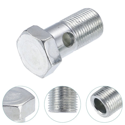 2 x M18x1.5 43mm Length Motorcycle Hollow Screws with Washers for Motorcycle