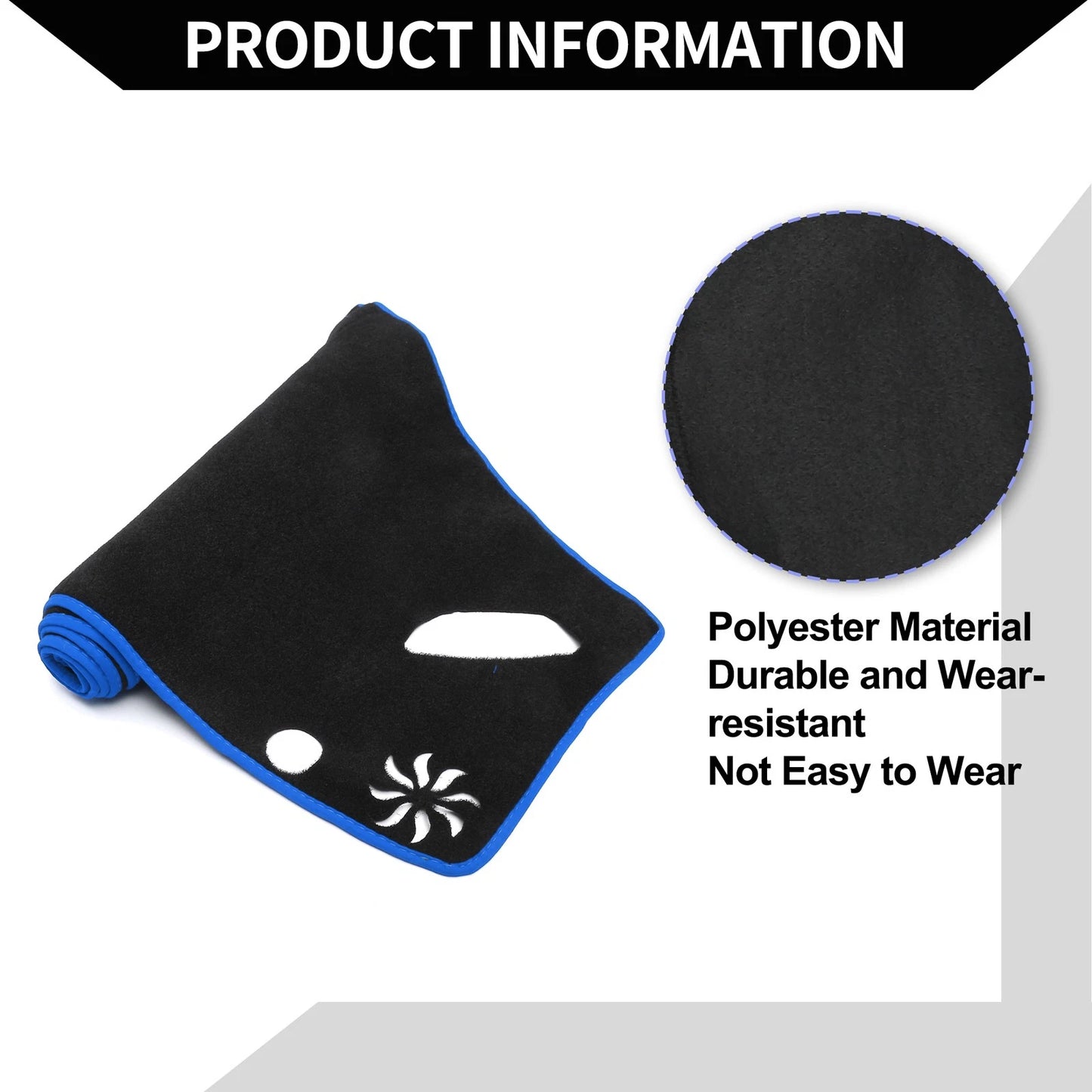Dashboard Cover Mat for Subaru Forester 2018-2024 Black Blue 1 Set