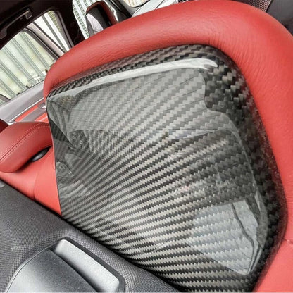 Real Gloss Carbon Fiber Seat Back Headrest Cover Trim For BMW 2D F82 M4 / F80 M3