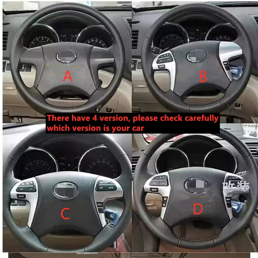 2 x Wood Grain Steering Wheel Strip Cover Trim for Toyota Highlander (2008–2013)