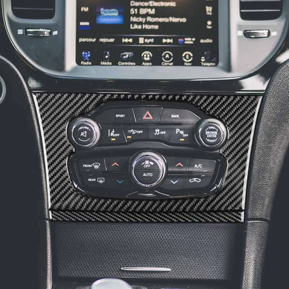 Real Carbon Fiber Console A/C Panel Cover Trim for Chrysler 300 2011-2023