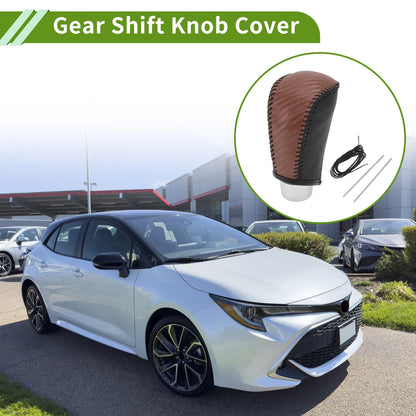 Brown Carbon Fiber Gear Shift Knob Cover for Toyota Corolla (2009-2013)
