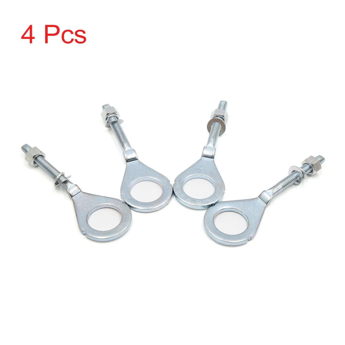 4 x 18mm Dia Hole Silver Tone Chain Axle Adjuster Tensioner for Universal