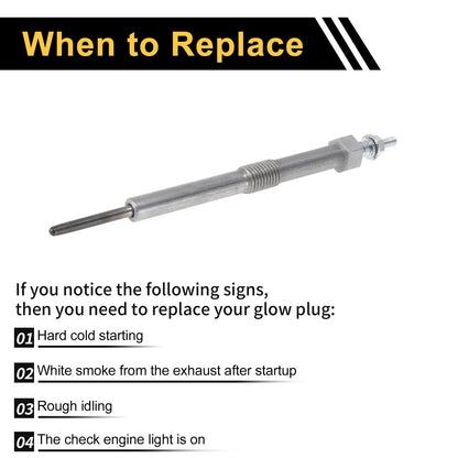 1 Pc Glow Plug Diesel Silver Tone Steel
