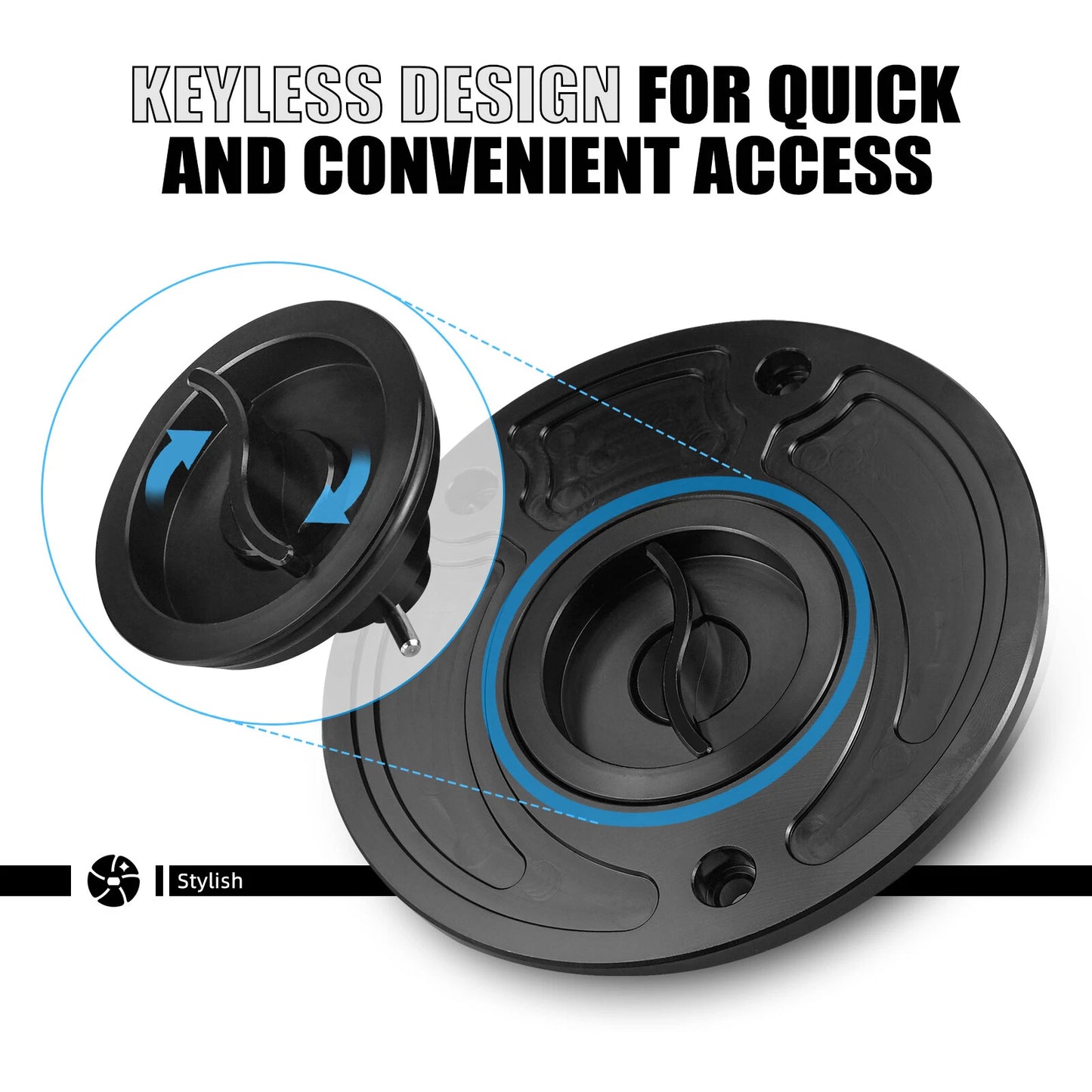 CNC Fuel Tank Gas Cap Cover for Kawasaki Z1000, ZX6R, ZX6RR, ZX9R (2003-2023)