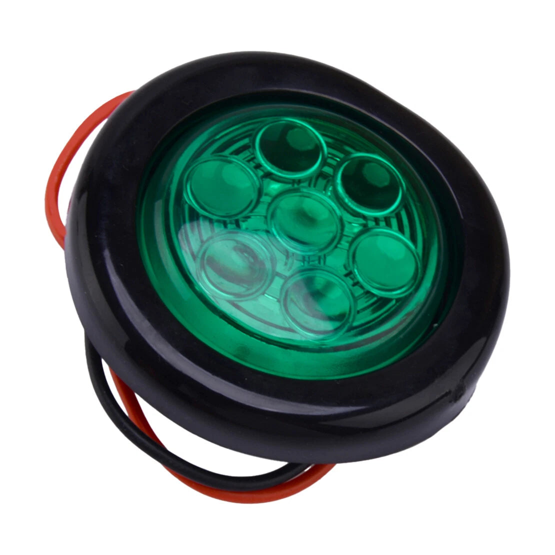 2" Green LED Round Clearance Side Marker Lights for Truck Trailer 12V
