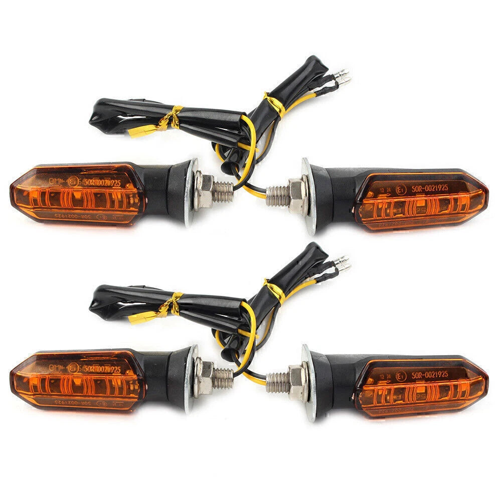 4 Pcs Universal LED Turn Signal Indicator Amber Blinker Light for Motorcycle