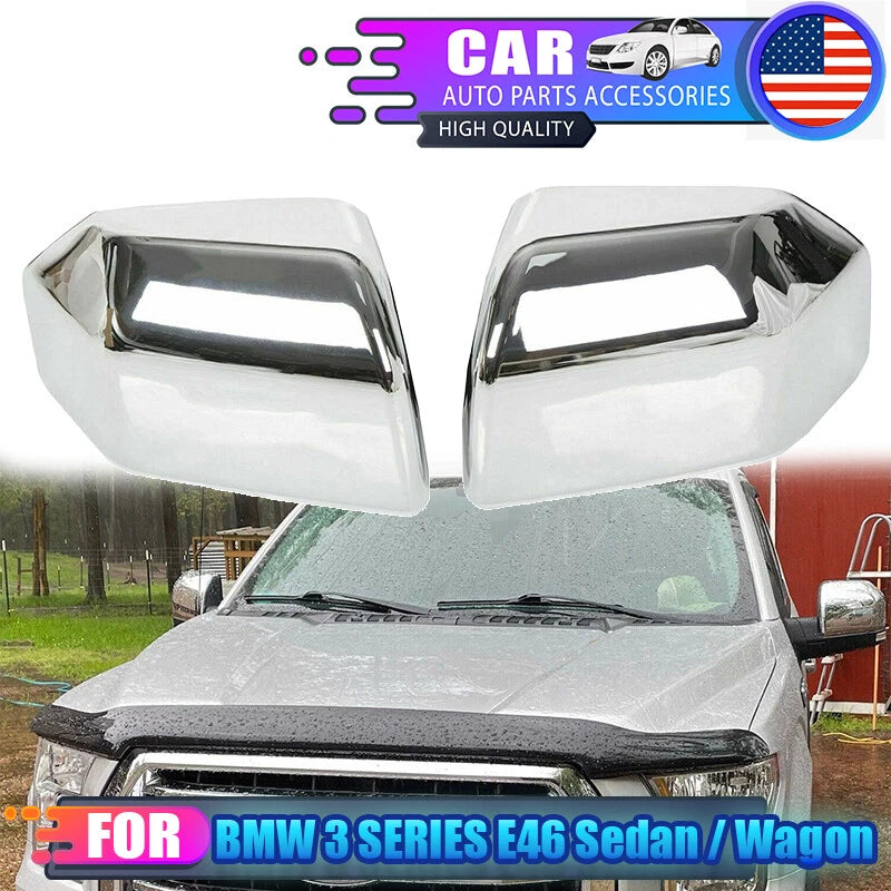 Top Half Side Mirror Covers for 2015-2020 Ford F150 - Chrome Overlay