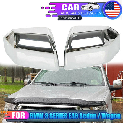 Top Half Side Mirror Covers for 2015-2020 Ford F150 - Chrome Overlay