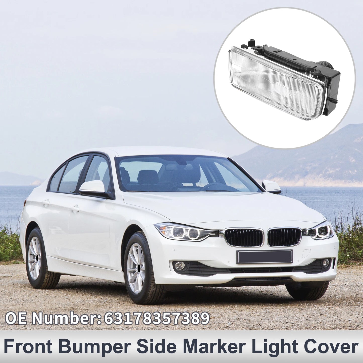 Left Front Bumper Side Marker Light Cover for BMW 3 (2012-2019)