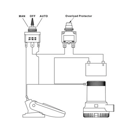 Bilge Pump Control Switch for Boats 12V/24V with Built-in Fuse Holder