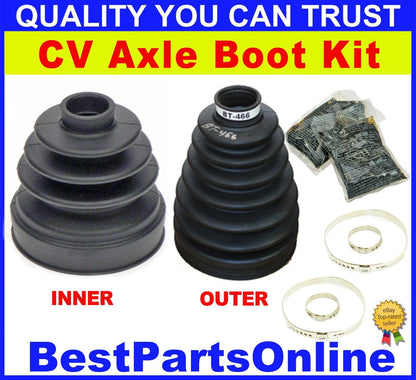 CV Axle Boot Repair Kit 2x Inner & Outer for Audi TT Quattro (2004–2006)