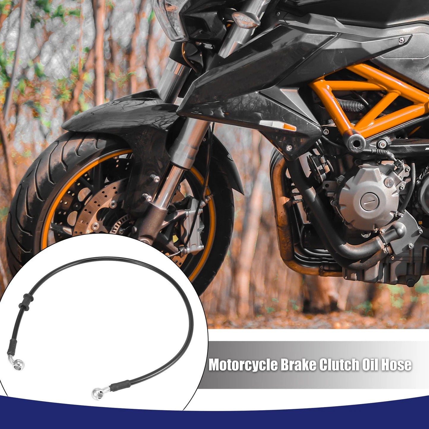 Brake Clutch Oil Hose 27.56in Hydraulic Reinforced Universal for Motorcycle