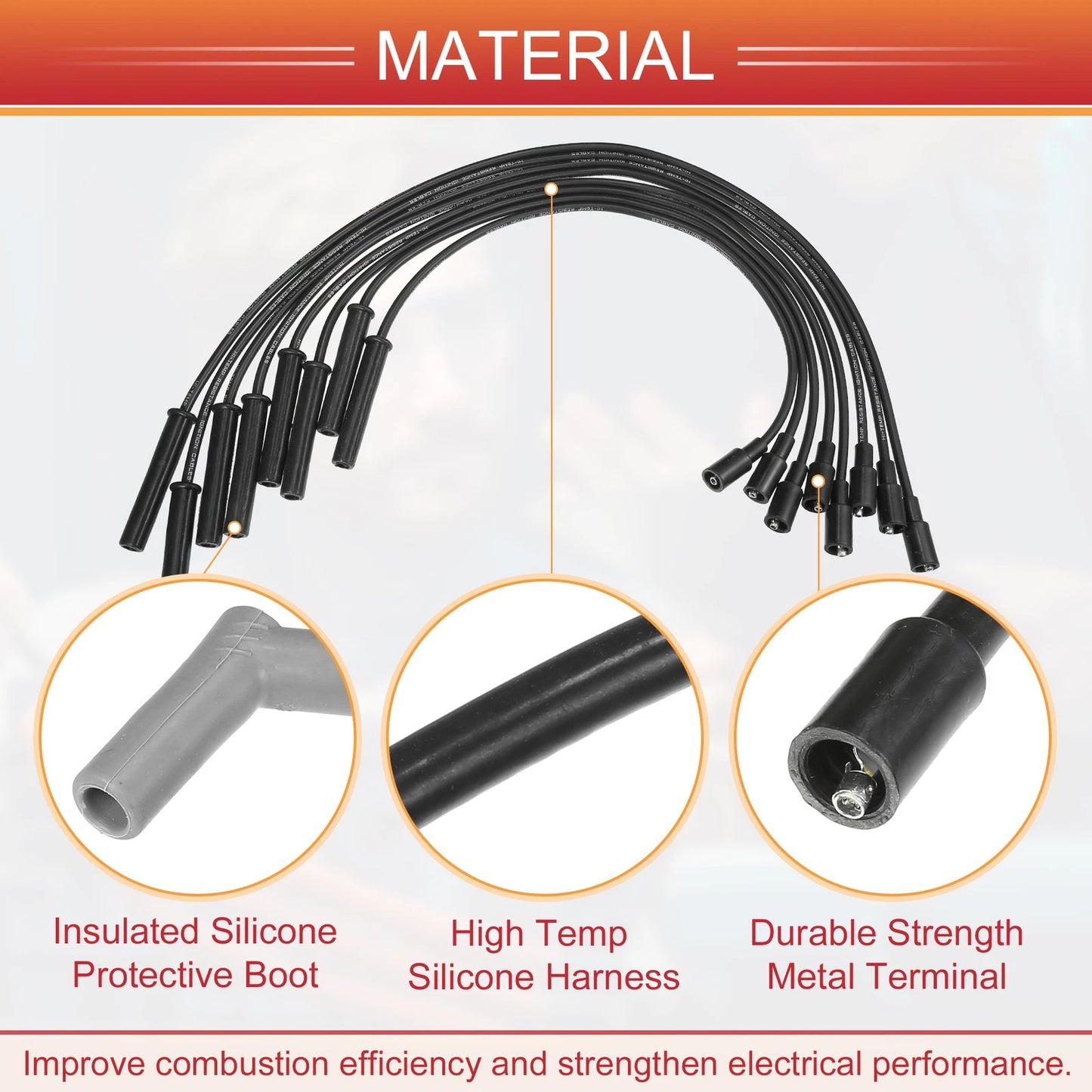 8 x Spark Plug Wire Ignition Coil Cables for Ford F-150 F-250 F-350 Super Duty