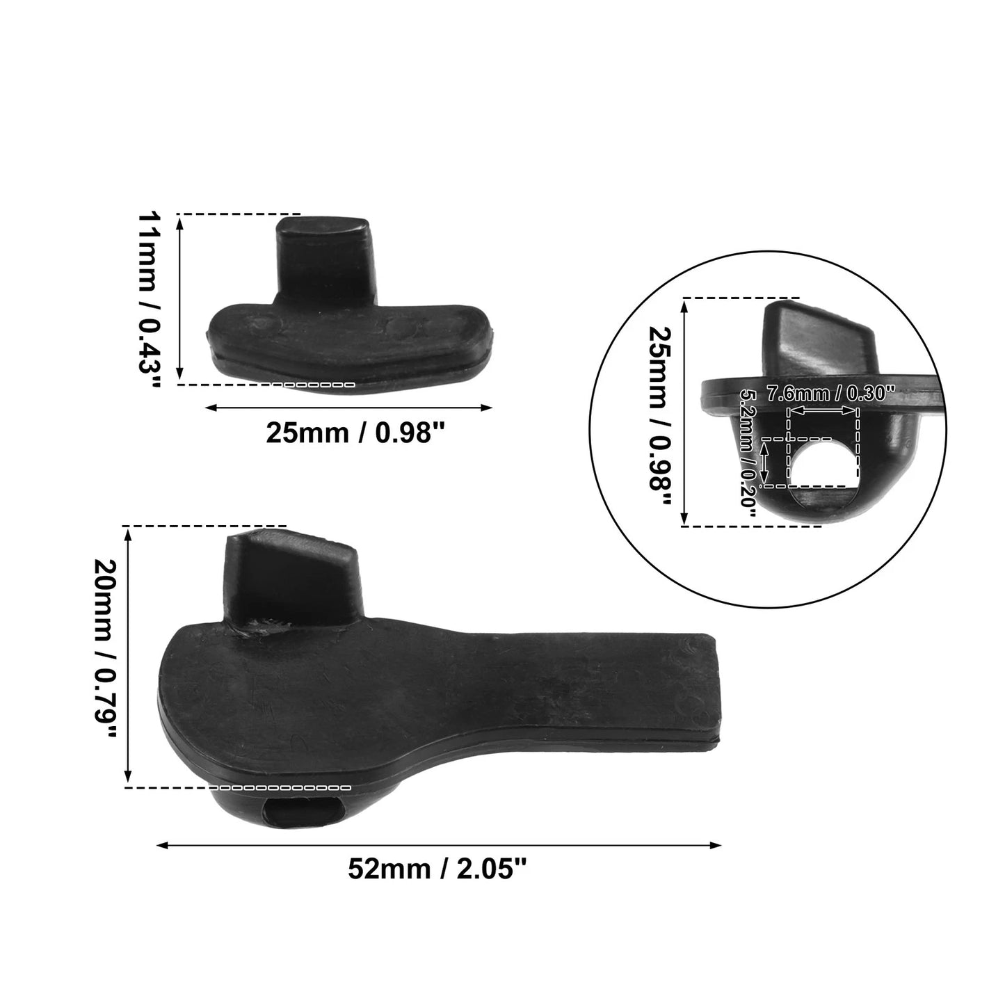5x 2.05"x0.79"x0.98" Demount Head Plastic Insert for Make Model